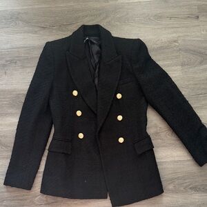 Zara Black Blazer with Gold Buttons